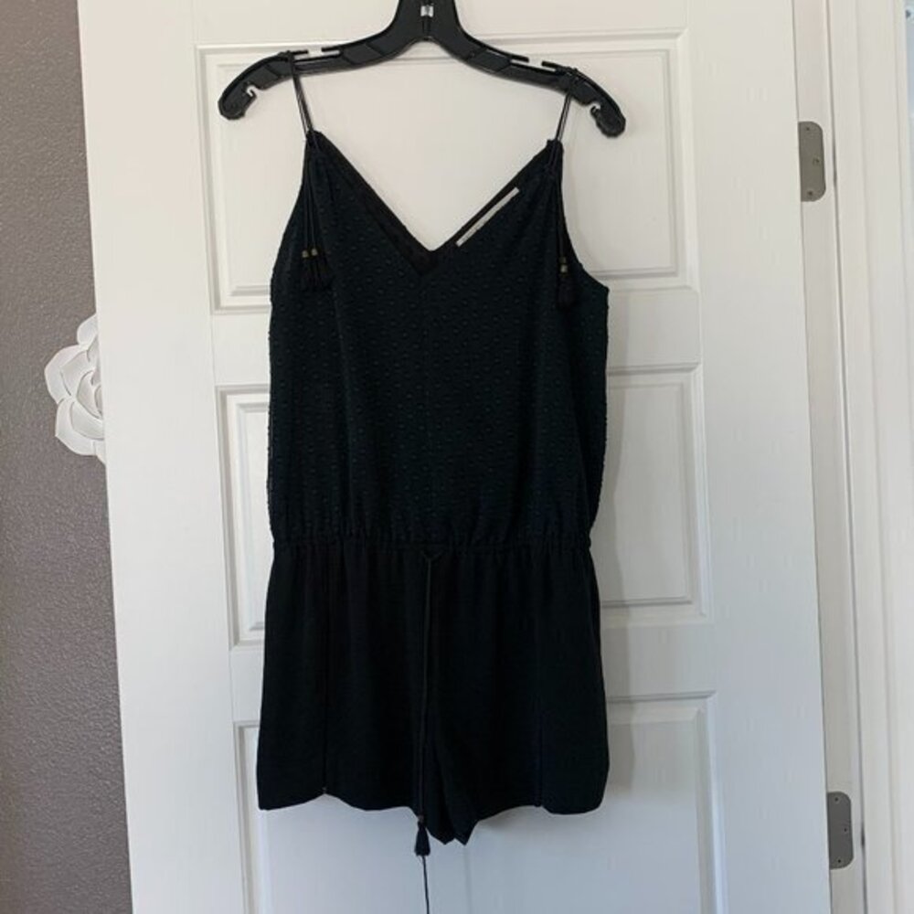 Rachel Roy Textured Black Romper